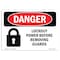 Signmission Safety Sign, OSHA Danger, 5" Height, Lockout Power Before Removing Guards, Landscape OS-DS-D-57-L-1434 - alternate 1